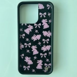 iPhone 15 Pro Max Pink Bunnies Wildflower Case